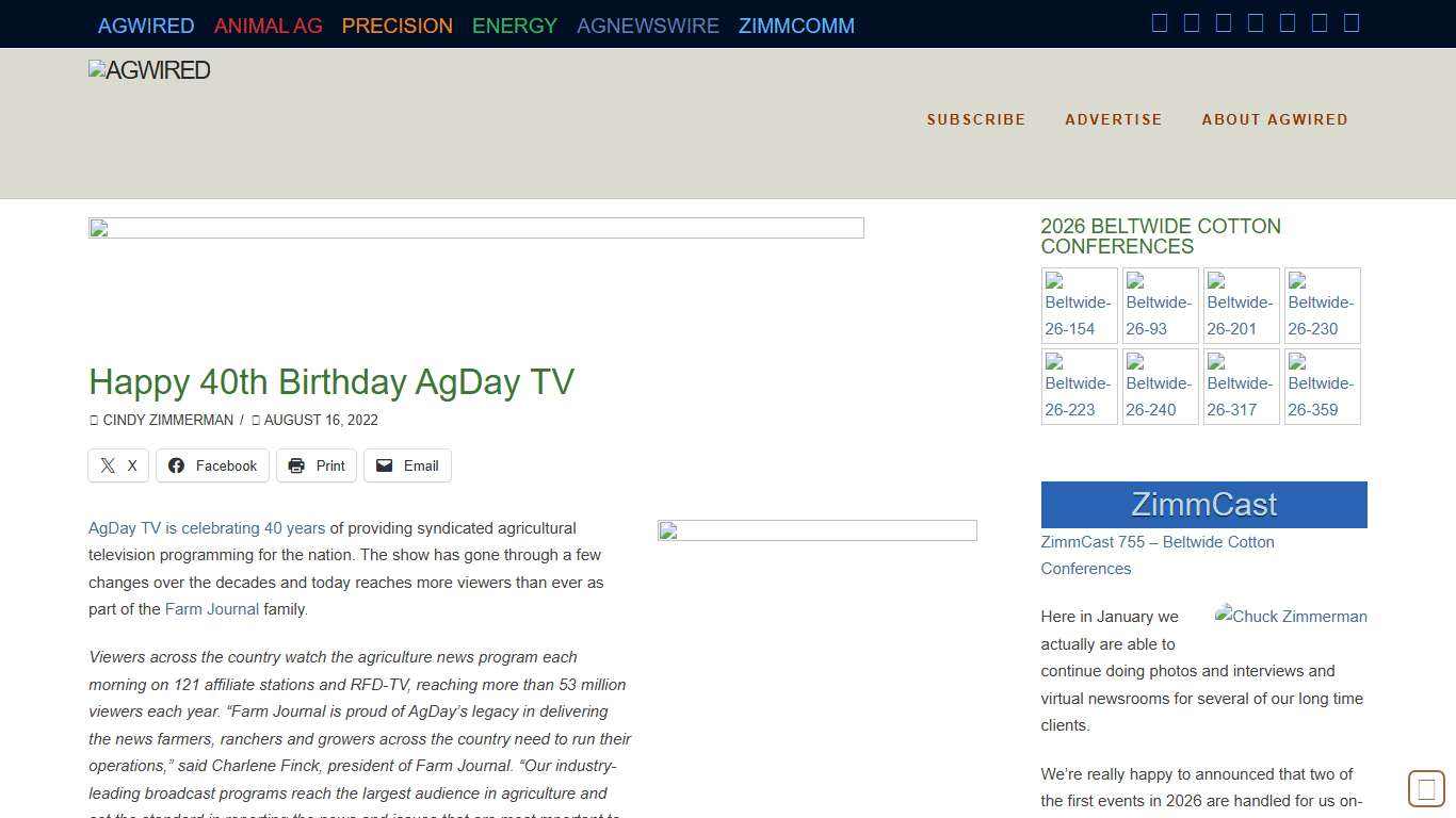 Happy 40th Birthday AgDay TV AgWired